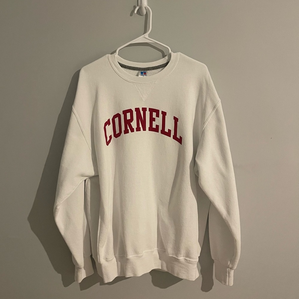 Cornell University White Crewneck — Russell Athletic Unisex Size XL